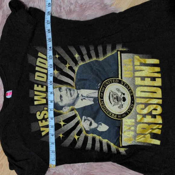 💟3 for $10💟Y2K Obama Glitter Shirt - Picture 4 of 6